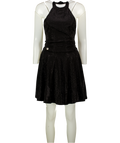 PHILIPP PLEIN Black High Neck Open Back Crystal Embellished Dress UK S