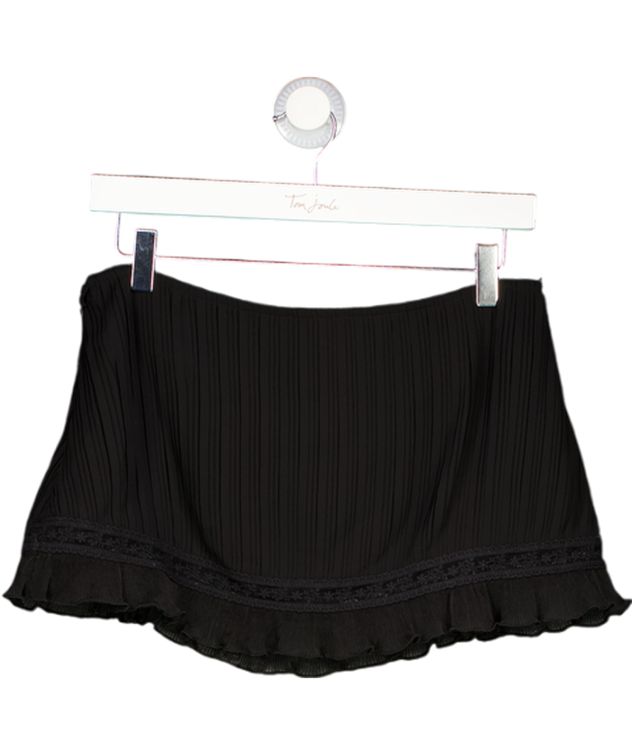 SASHA THERESE Black Frill Trim Mini Skirt UK XS
