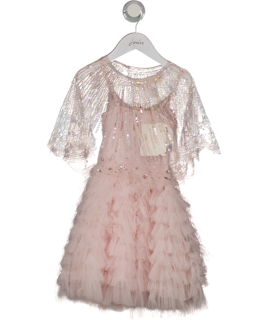 TUTU DU MONDE Pink Winter Lily Embellished Tulle Tutu Dress And Cape Set 2 Years