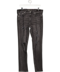 Abercrombie & Fitch Black Athletic Skinny Stretch Distressed Washed Look Jeans W33