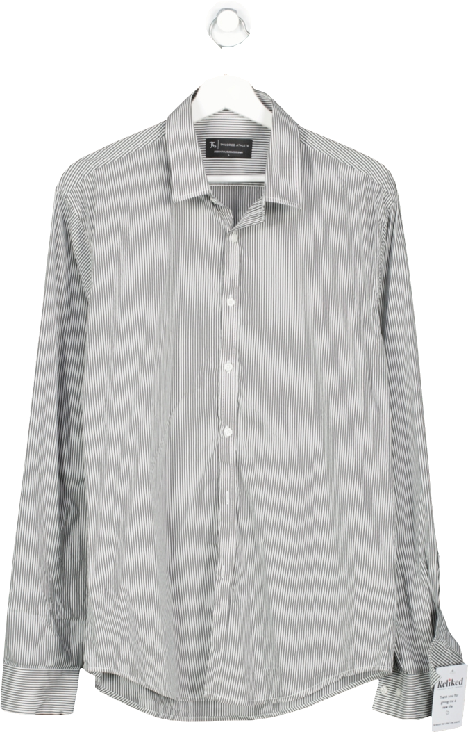 Tailored Athlete Grey Essential Pin Stripe Business Shirt UK L
