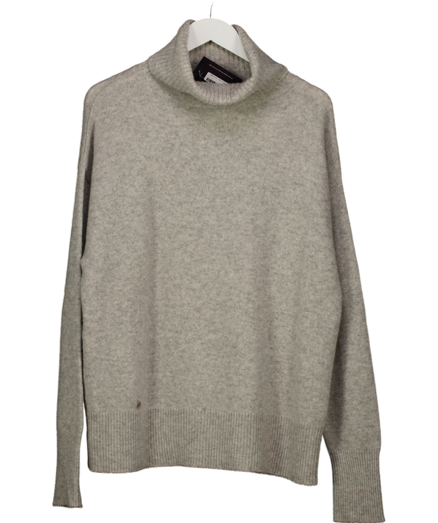 Lucy Nagle X The Fashion Bug Grey Oversize Virgin Wool & Cashmere Blend Roll Neck Jumper UK M