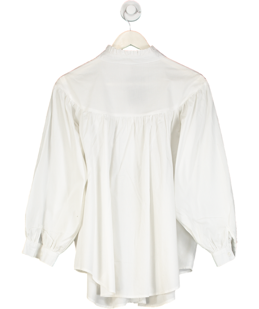 Ghospell White Frill Neck Shirt UK M