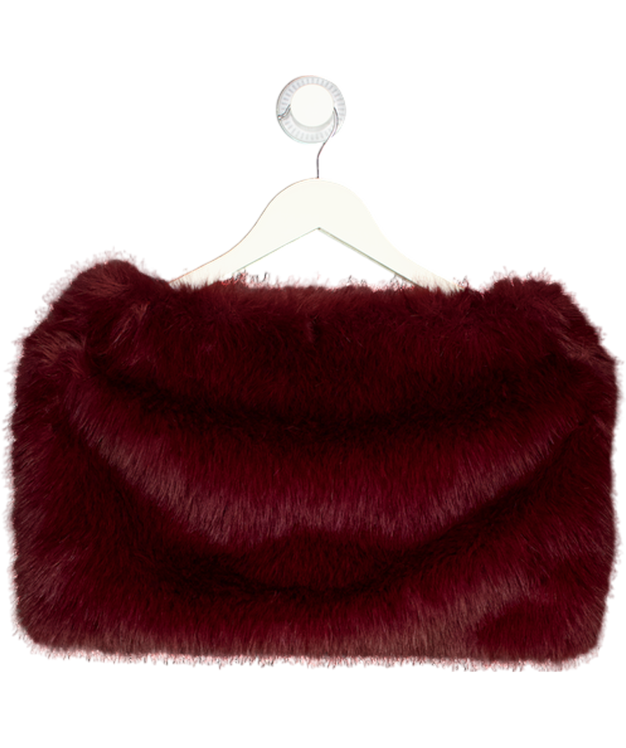 BODYSOURCED Cherry Red Decadence Fur Skirt UK S