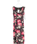 Phase Eight Black Floral V-neck Midi Dress UK 8