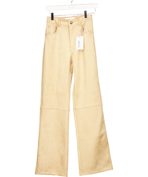 Soho wardrobe Beige High Waisted Faux Suede Trousers UK 8