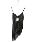 ASOS Black Satin Lace Mix Mini Slip Dress UK 8