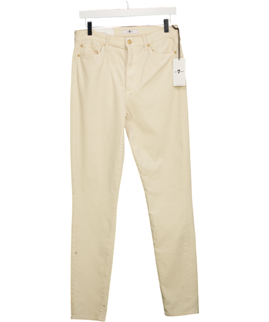 7 For All Mankind Winter White High Waist Skinny Velvet Jeans W29