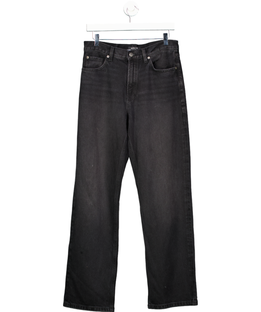 Massimo Dutti Black Straight-leg High-waist Jeans UK 10