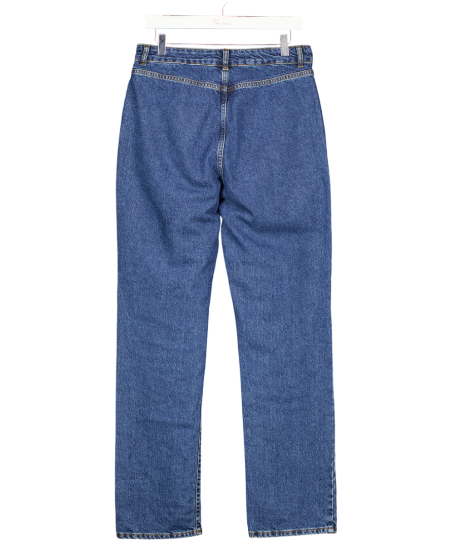 ASOS Design Blue Scalloped Pocket Straight Leg Jeans UK 12