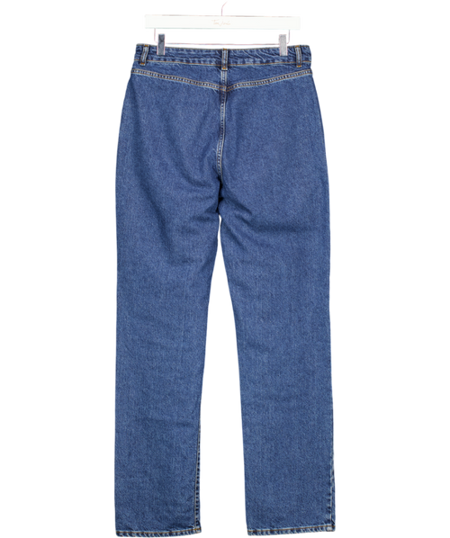 ASOS Design Blue Scalloped Pocket Straight Leg Jeans UK 12