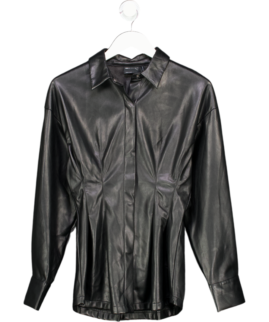 ASOS Black Leather Mini Dress UK 8