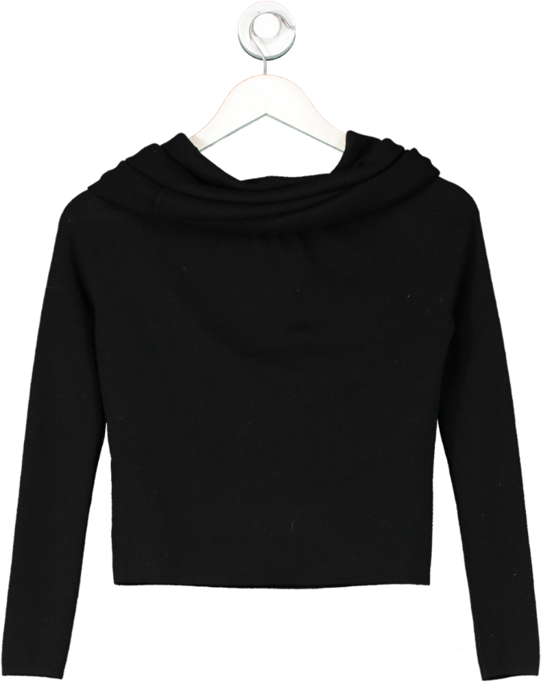 Mint Velvet Black Knit Bardot Jumper UK S