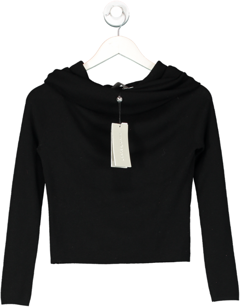 Mint Velvet Black Knit Bardot Jumper UK S