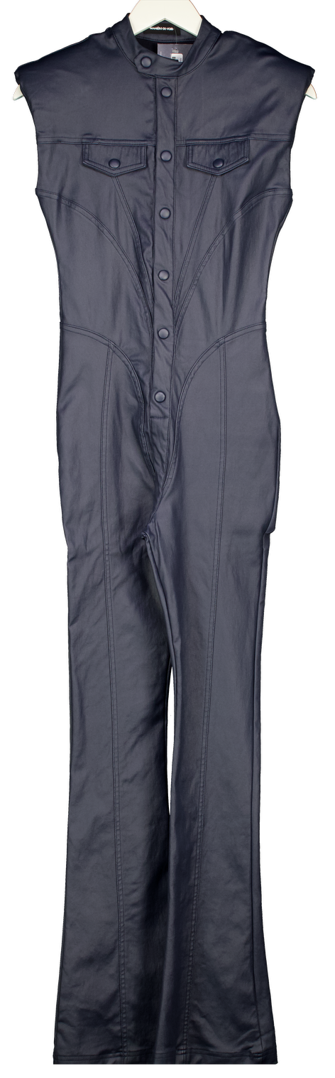 maniere de voir Blue Annette Indigo Wax Coated Denim Jumpsuit UK 8