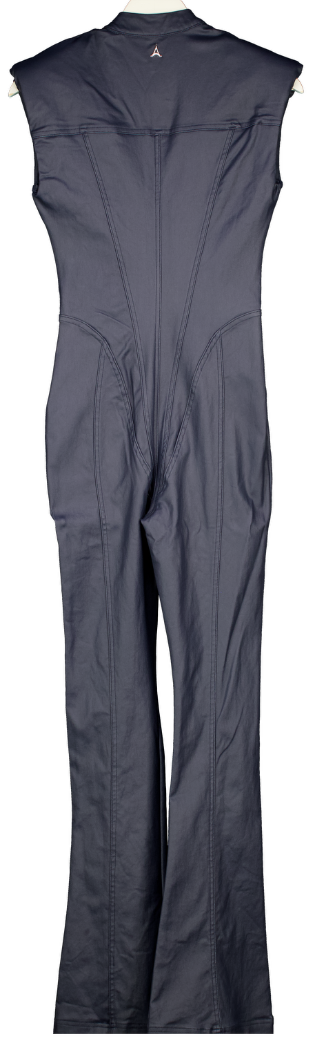 maniere de voir Blue Annette Indigo Wax Coated Denim Jumpsuit UK 8