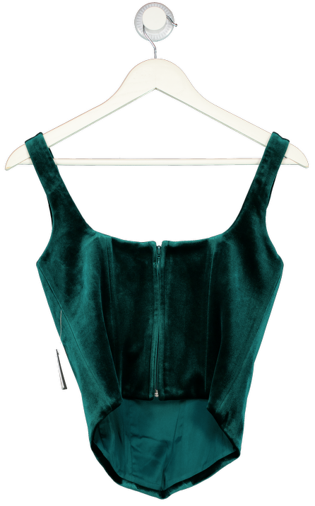 Nadine Merabi Bree Green  Velvet Embellished Top UK 8