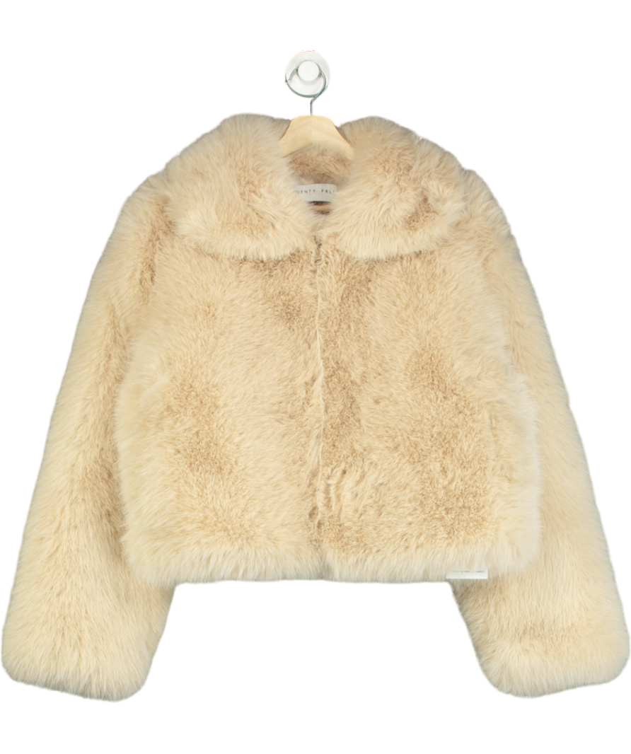 twenty fall Beige Amara Premium Faux Fur Bomber UK S