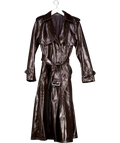 Karen Millen Brown High Shine Faux Leather Trench Coat UK 10
