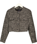 Friends like these These Black White Cropped Boucle Summer Jacket UK 10