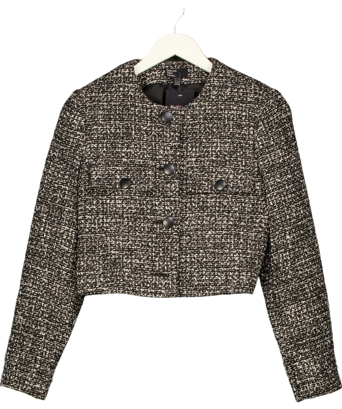 Friends like these These Black White Cropped Boucle Summer Jacket UK 10