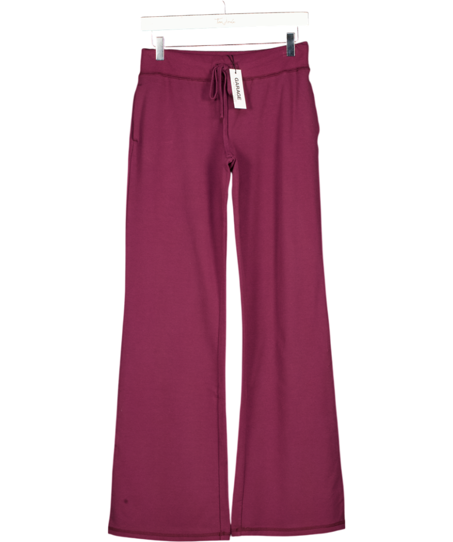 GARAGE Fig Purple Snatch Booty Terry Bootcut Trousers UK S