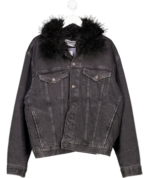 Weekday Black Padded Denim Jacket UK XL