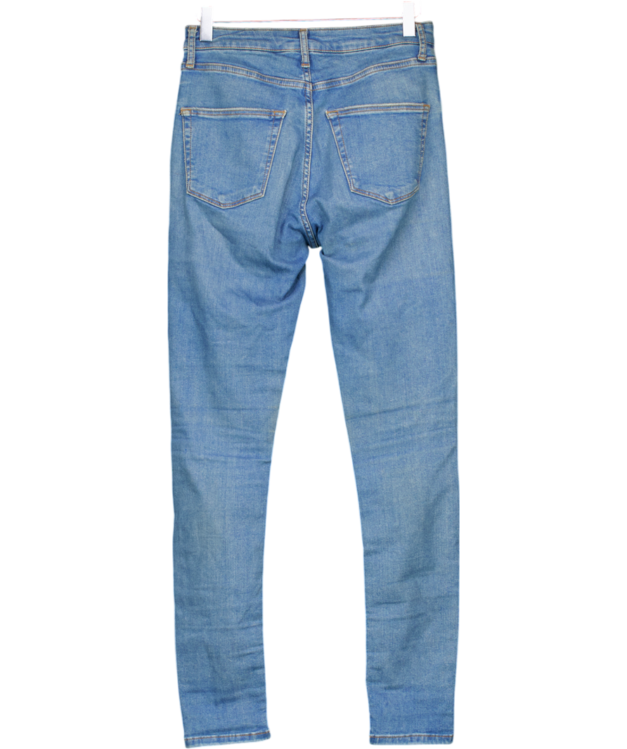 Topshop Blue Distressed Jamie High Rise Skinny Jean W28