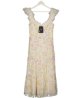NEEDLE & THREAD Cream Sequin Dandelion Ruffle Ballerina Dress UK 12