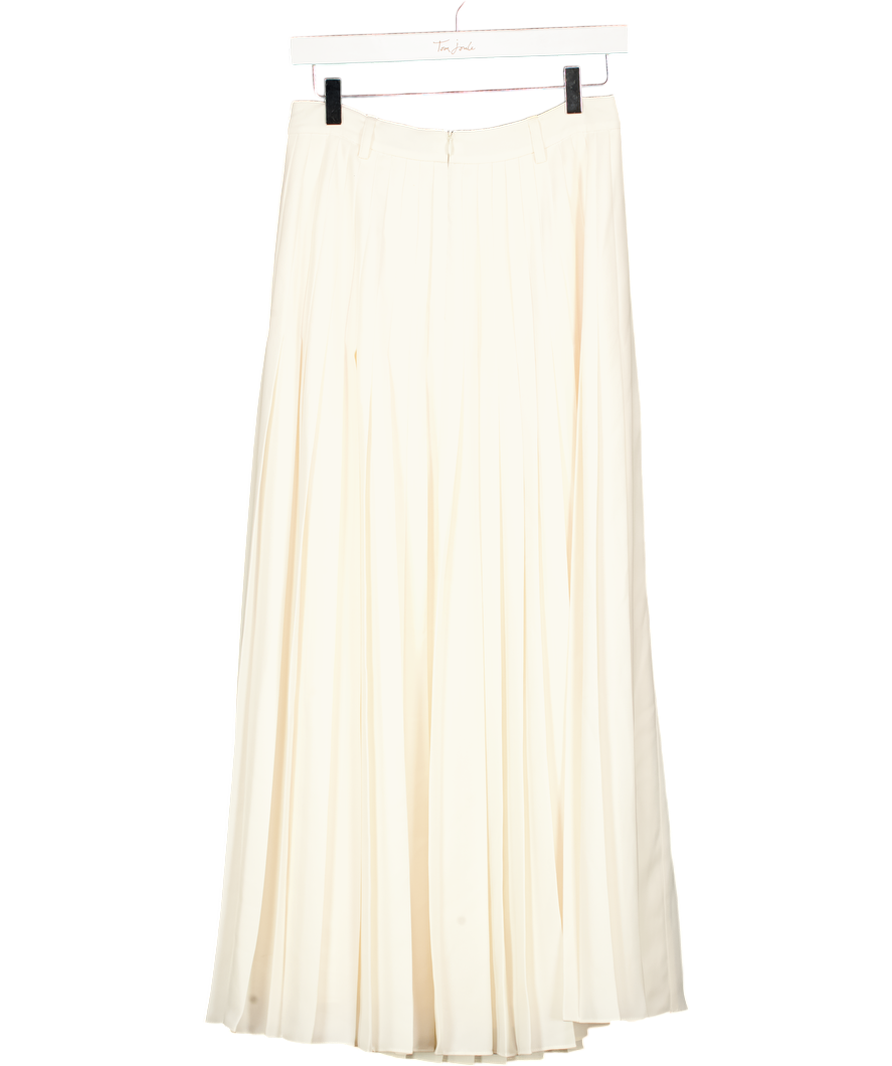 ME + EM Cream Slit Pleated Maxi Skirt Fluid Crepe UK 10