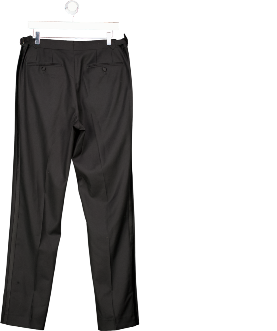 SUITSUPPLY Black 100% Fine Wool Slim Leg Straight Tuxedo Trousers Sz36 W31