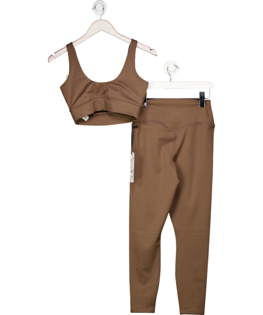 Varley Brown 2-piece Assure High-rise Legging 25" And Cori Square Neck Top Set UK M