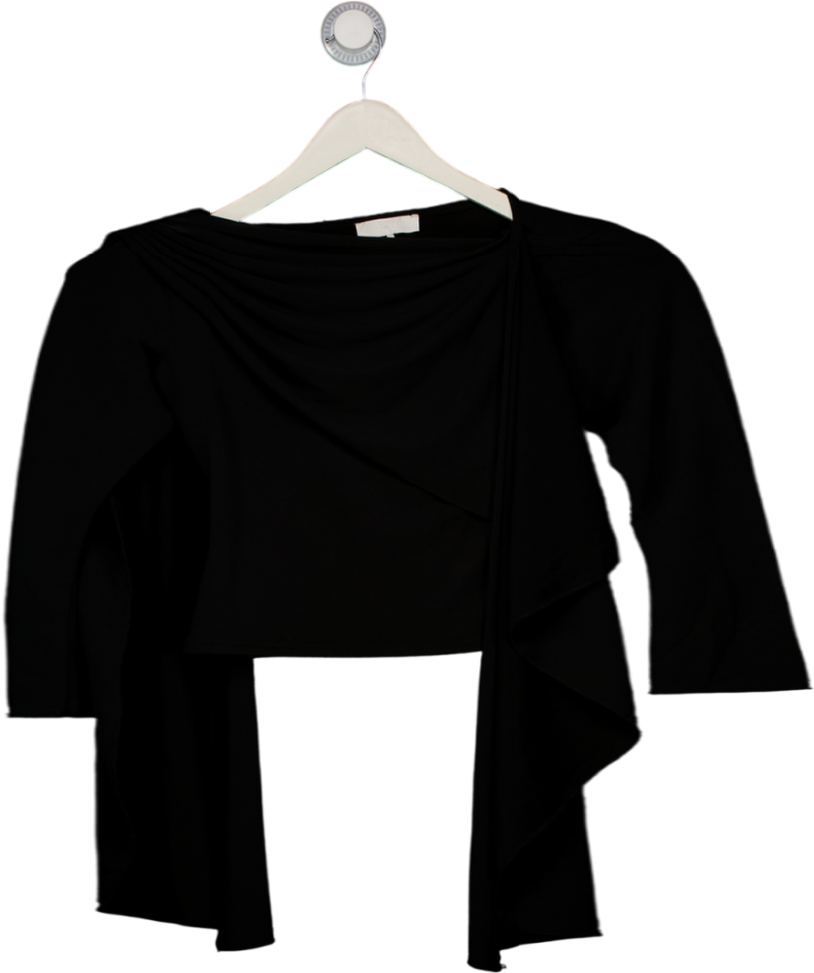 NA-KD Black Scarf Detail Jersey Top UK S