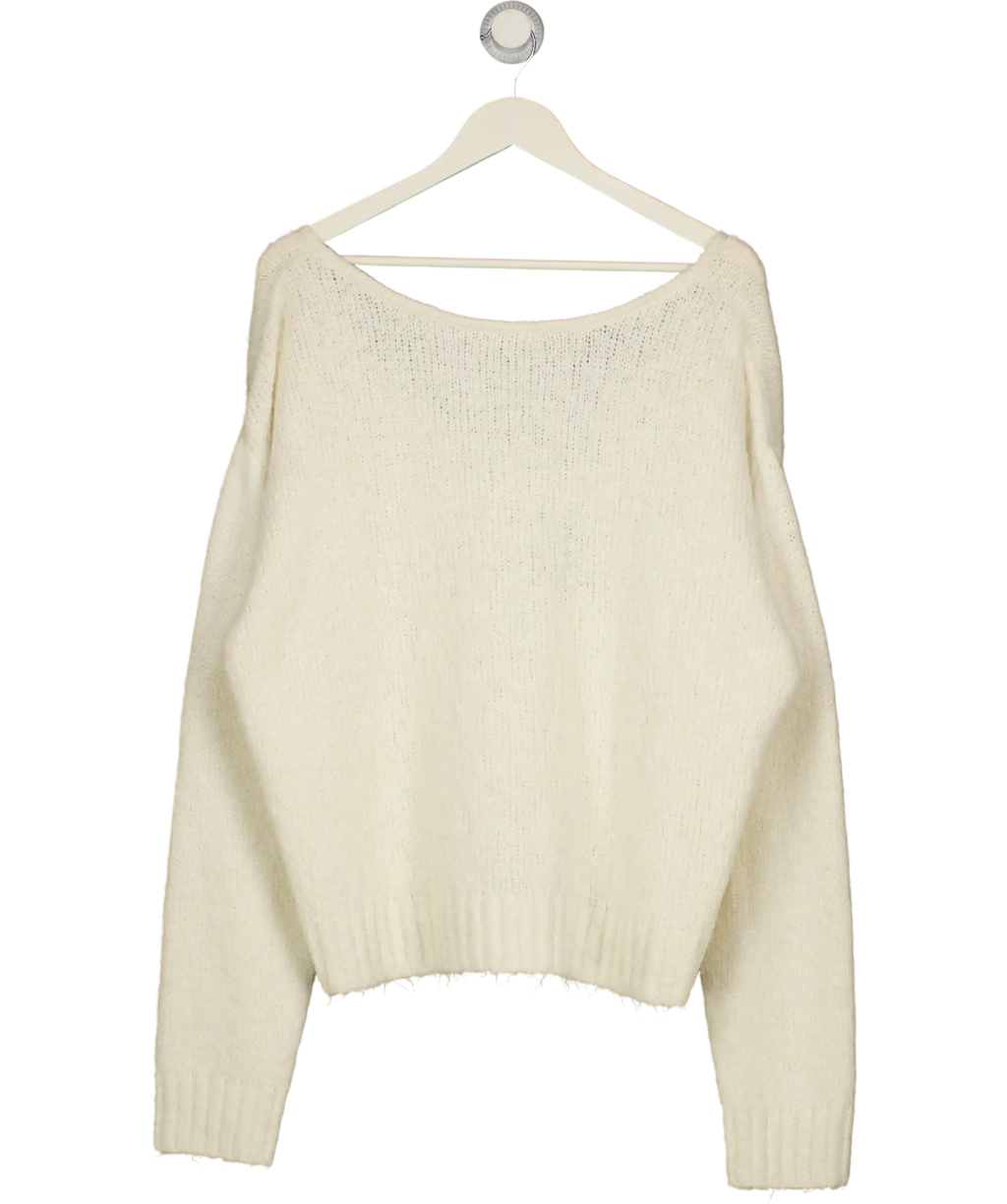 WHITE FOX Softer Love Knit Sweater Off White UK S/M