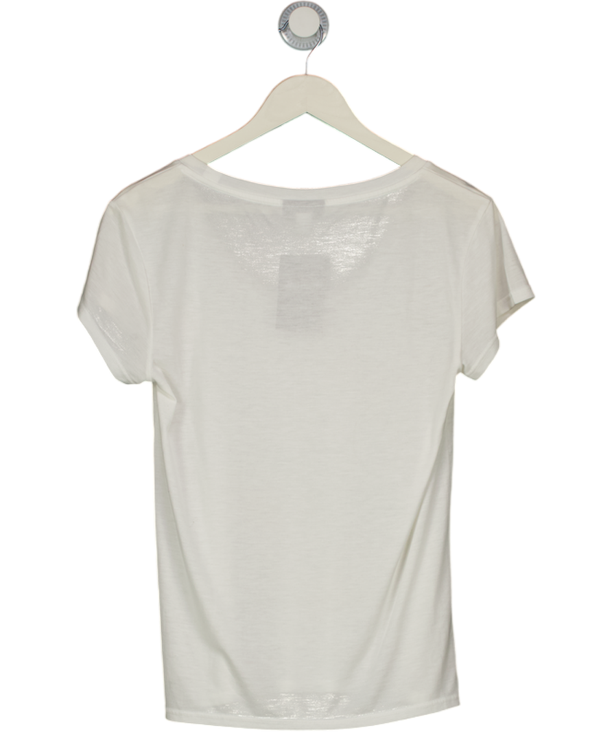 Topshop White Scoop Neck T-shirt UK 10