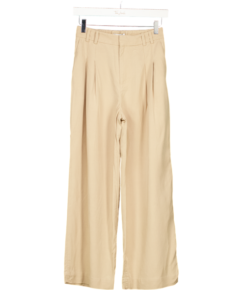 & Other Stories Beige Tailored High Waist Trousers UK 6