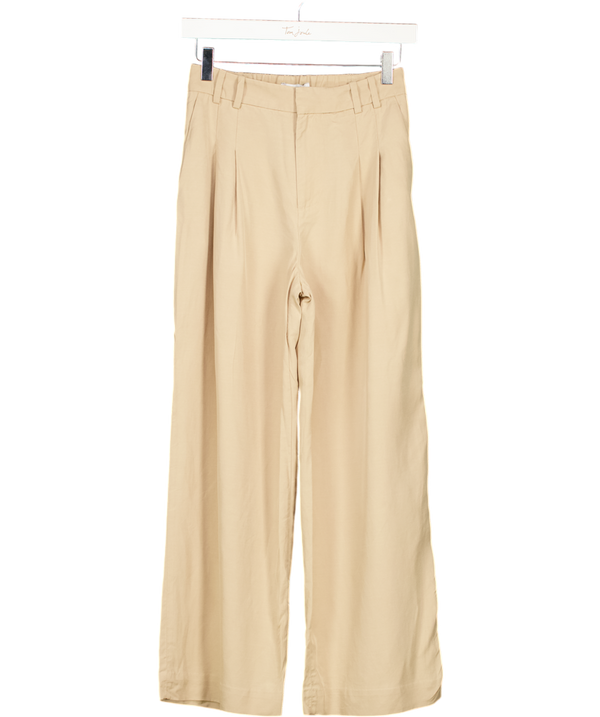 & Other Stories Beige Tailored High Waist Trousers UK 6
