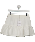 ROSAE PARIS Ivory White Textured Peplum Tyler Mini Skirt UK 6