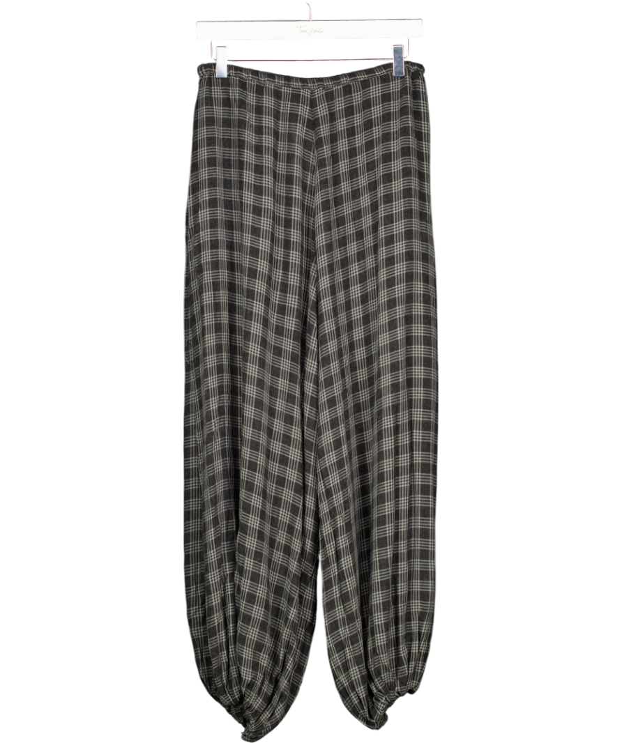 ZARA Black Check Balloon Trousers UK XS