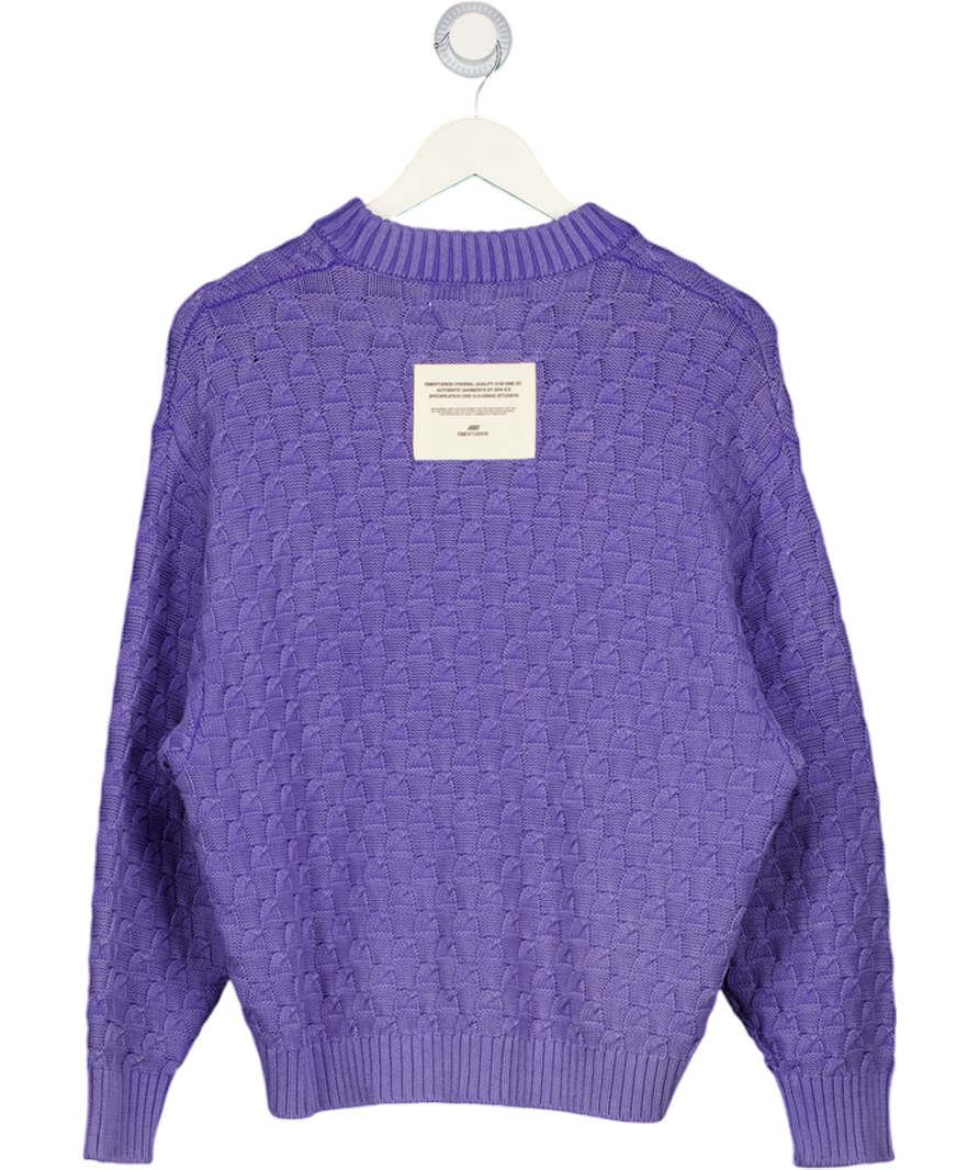 EME STUDIOS Purple Grid Lucent Cable Knit Sweater UK S