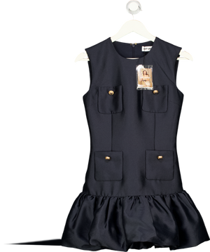 SELF PORTRAIT Navy Blue Taffeta Mini Dress UK 6