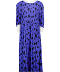 SCAMP & DUDE Blue Shirred Bodice Star Print Midi Dress UK 22