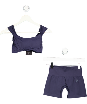 gymshark Blue Everyday Seamless Shorts And Soft Sculpt Cap Sleeve Bralette UK S