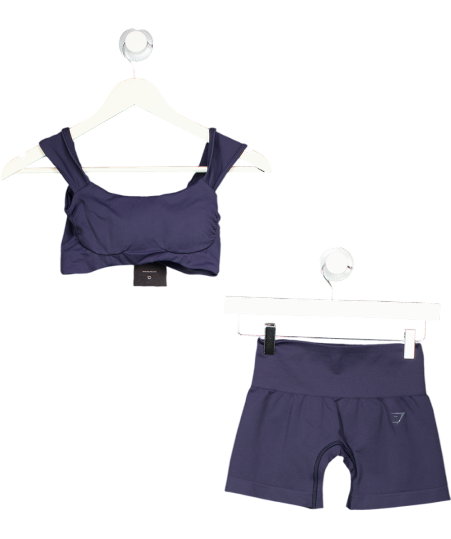 gymshark Blue Everyday Seamless Shorts And Soft Sculpt Cap Sleeve Bralette UK S