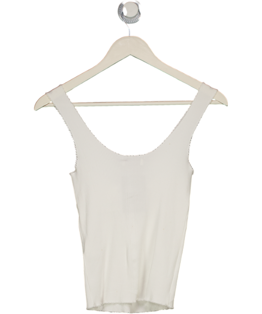 RAILS White Ribbed Knot-detail Tank Top Sz0 UK 6
