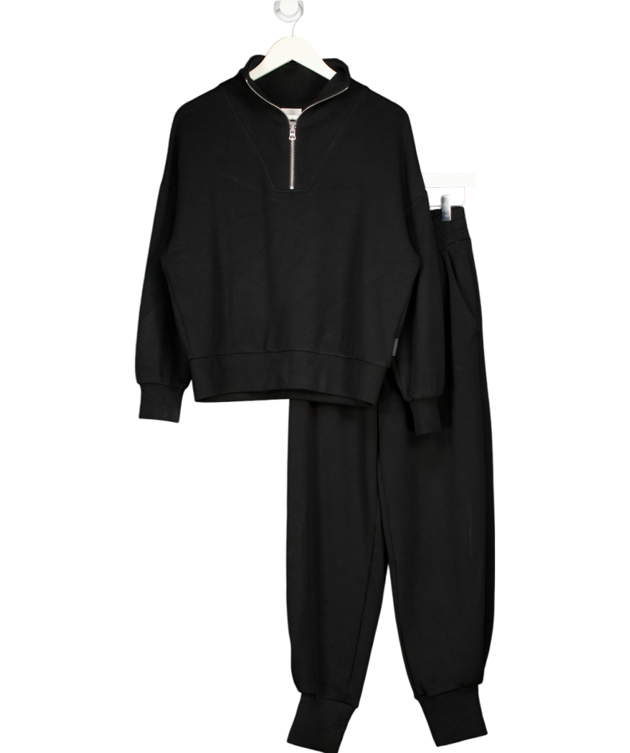 VARLEY Black 2-piece Doublesoft Hawley Half-zip Sweat & The Relaxed Pant 27.5" Set UK XS
