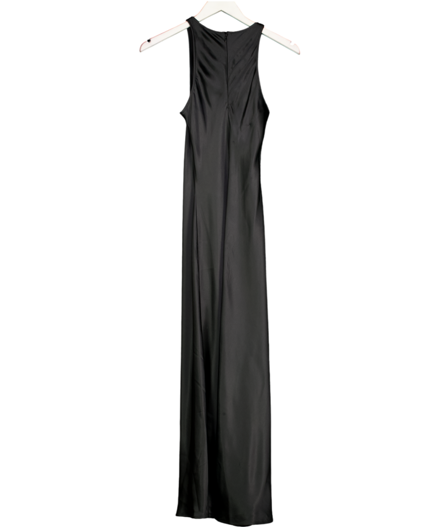 & Other Stories Black Slim Satin Midi Dress UK 6
