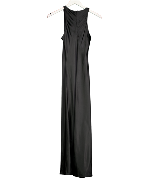 & Other Stories Black Slim Satin Midi Dress UK 6