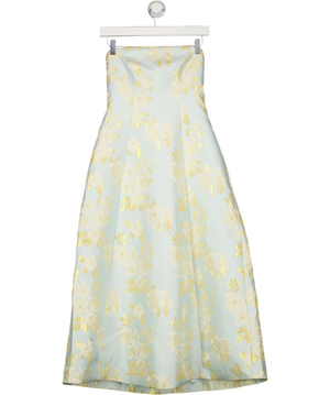FOREVER NEW Blue Charlotte Floral Jacquard Midi Dress UK 8