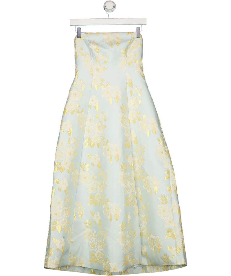 FOREVER NEW Blue Charlotte Floral Jacquard Midi Dress UK 8